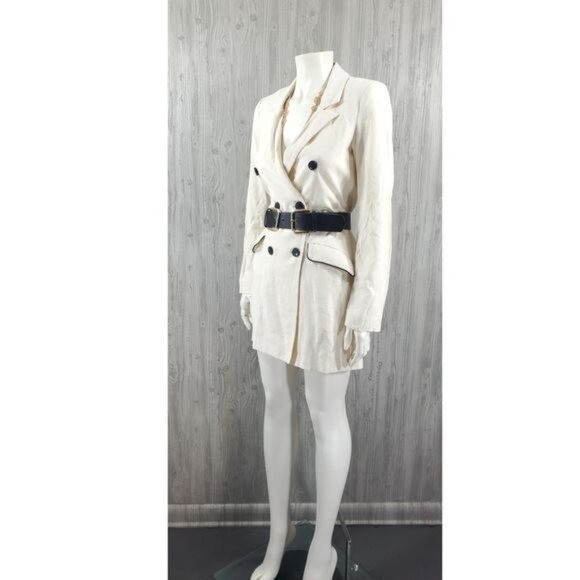 Zara Blazer Mini Dress Cream Old Money Christmas Party Holiday New Years Classy - Picture 3 of 6